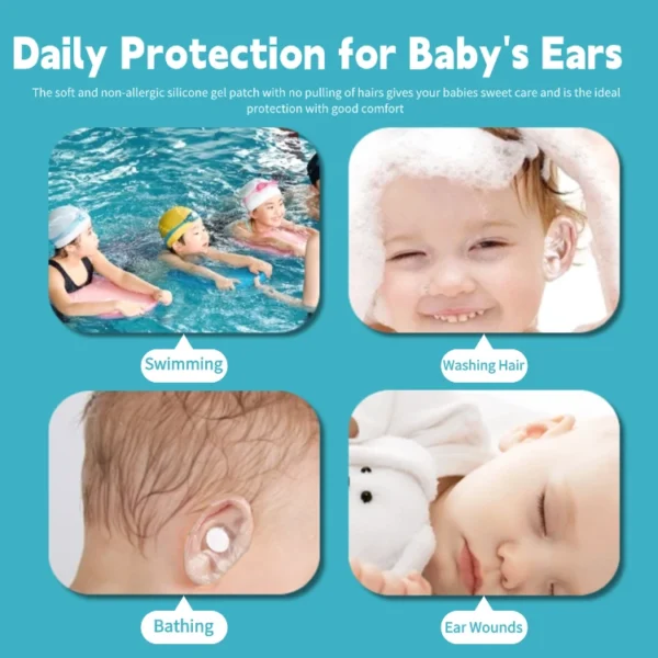 Medical silicone ear protector for swimming and washing hairs