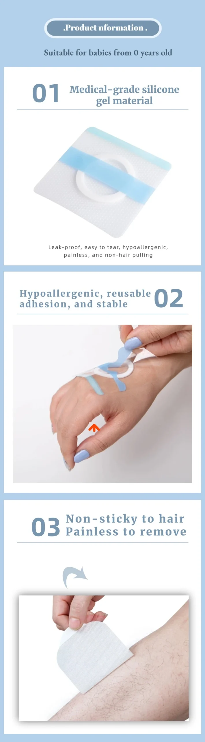 Silicone gel acupoint patch advantages detailed texture and adhesive properties