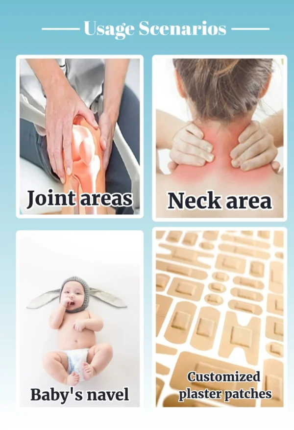 Silicone gel acupoint patch application scene on back and shoulder pain relief therapy