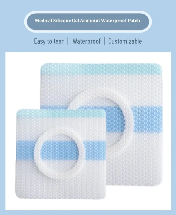 Silicone gel acupoint patch product appearance front and packaging display