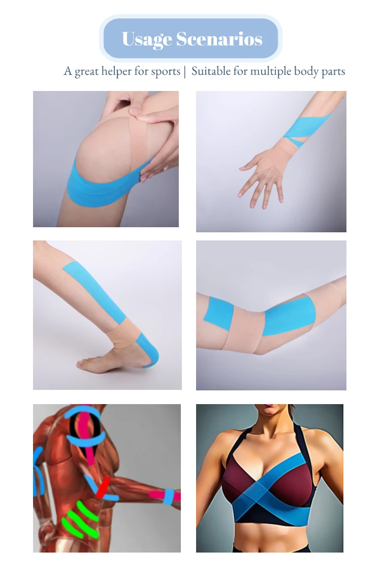 Silicone gel sports tape applied on athlete wrist for support