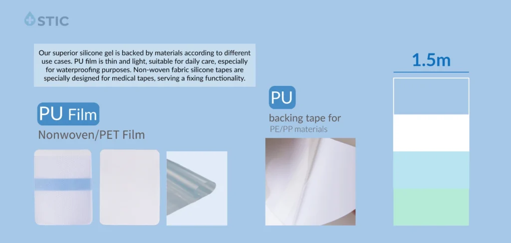silicone gel waterproof tape pu film nonwoven options 1024x487 silicone gel waterproof tape pu film nonwoven options 1024x487